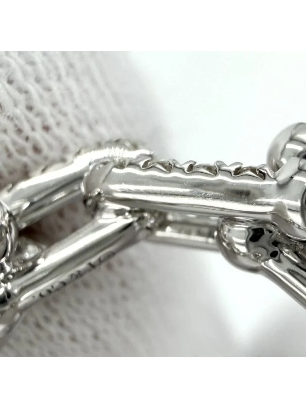 Tiffany & Co Ring Small Link Accessory Pave White Gold Diamond